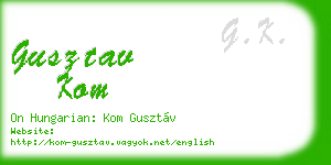 gusztav kom business card